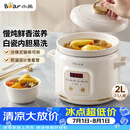 小熊（Bear）电炖锅 电炖盅 煲汤锅 炖汤锅 电砂锅 煮粥锅 婴儿熬粥家用可预约白瓷 2-3人用 DDG-E20M1米黄色2L