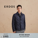 ERDOS 宽松商务休闲纯色菱格保暖棉衣男棉服外套 藏蓝 XL 180/100A