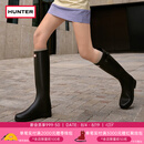 HUNTER【修饰腿型】户外露营女鞋Refined防水防滑高筒靴长筒靴网红女靴  哑光黑色/黑红色logo/BLK 37