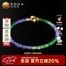 若华（RUOHUA）苏竹 2.5-3.5mm18K金坦桑石沙弗莱石榴石手链女手串七夕礼物 【17cm】