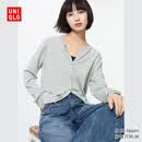 优衣库棉莫代尔混纺圆领针织开衫女装/毛衣毛衫外套26新款482977 03 灰色 L