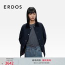 ERDOS 25秋冬翻领丝绵混纺保暖休闲上衣女棉服外套 藏蓝 L 170/88A