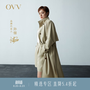 OVV【孙俪同款】春夏热卖女装经典翻领双排扣长风衣 卡其（净色）01 M 105