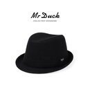 Mr DUCK秋冬新款礼帽男高端品牌正品 保暖羊毛呢绅士帽复古潮流爵士帽
