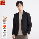 中囿100%绵羊毛高端商务毛呢大衣男士西服外套2026秋冬款羊毛秋装男装 【黑色】原创正品 XL 推荐135一150斤