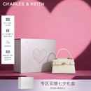 CHARLES&KEITH鳄鱼纹凯莉包手提斜挎婚包包女包七夕礼物送女友CK2-50270880-1 Ivory象牙色 S