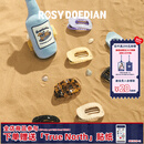 ROSYDOEDIAN撇起系列 印章抓夹椭圆醋酸后脑勺发夹抓夹鲨鱼夹 米色波点