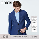 PORTS宝姿男装春夏单排钮商务休闲西服单上装外套MN8L004GFF043 BLUE COMBO 50 B