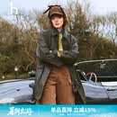 哈吉斯（HAZZYS）女装 秋季女士可脱卸内胆单排扣风衣女ASWSH0CCH05 深绿色DG M (160/84A 38)