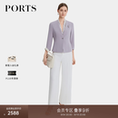 PORTS宝姿【七夕礼物】女装2026夏季新款通勤气质高级感西装夹克外套 浅紫色 S （4）