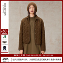 例外（EXCEPTION）女装冬季新品羊毛山羊绒混纺宽松落肩设计棉服 咖啡 S