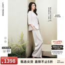 朗姿【时装周同款 三醋酸Basic衣橱 王楚然同款】职业西服外套夏新款 香槟米色 L