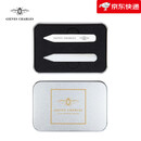 三栖虎【新品】GIEVESCHARLES意大利工艺银色贝壳双面男士衬衫领撑手工 贝壳领撑