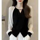 【现货】2026遮肚子小香风雪纺衬衫显瘦长袖上衣 图片色 2XL (120-130)