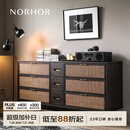 NORHOR北欧表情/中古MCM复古侘寂/ARNATIF实木藤编9斗边柜内衣抽屉收纳 【现货】1.57米