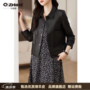 Q ZHIHE品牌真皮夹克皮衣女2026秋季新款时尚植鞣绵羊皮年轻短外套 雅黑色 S 建议80-110斤