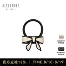 亚历山大（ALEXANDRE DE PARIS）戴安娜系列发圈蝴蝶结发饰甜美风马尾圈送女友七夕节礼物 X米色