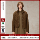 例外（EXCEPTION）女装冬季新品羊毛山羊绒混纺宽松落肩设计棉服 咖啡 S