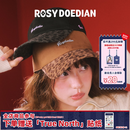ROSYDOEDIANRDD最圆的脑壳鸭舌帽拼色豹纹遮阳棒球帽子百搭防晒透气潮流风女 黑色 均码