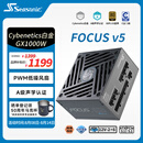 海韵（SEASONIC）【FOCUS v5 GX】1000W 双色线材白金认证 电脑电源｜A级声学认证｜ATX 3.1｜CQC3级｜支持5090显卡