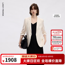 朗姿【律师系列】桑蚕丝职业正装气质西服夏季新款商务西装 米白色 L