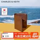 CHARLES&KEITH质感纯色包包女包多卡位短款钱包女士七夕礼物送女友CK6-10680907 Chocolate巧克力色 XXS