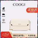COOGI女士包包女款轻奢品牌单肩包斜挎女包情人节生日礼物女送老婆女友 米白色