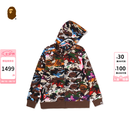 BAPE童装26年秋冬混合迷彩鲨鱼连帽卫衣开衫外套001156R 彩色MLX 160