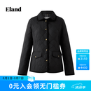 ELAND衣恋翻领棉衣女长袖单排扣加厚棉服新款 黑色(19)Black L /170