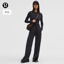 lululemon丨Softstreme™ 女士罗纹拼接阔腿裤*亚洲版型 LW5HUXA 黑色 S