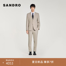 SANDRO新品首降丨2026夏季新款男装法式单排两粒扣平驳领西装外套 灰色 M (48)
