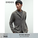ERDOS 弹力宽松简约大气外套翻领翻花干练雅致通勤男开衫羊绒衫 奶咖色 XL 180/100A
