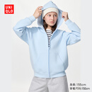 优衣库童装男童女童高弹力快干运动拉链连帽卫衣长袖486652 486652/60浅蓝色 160