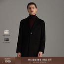 PORTS宝姿男装保暖山羊绒长袖时尚毛呢大衣MN9C031FZH005 黑色 S