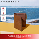 CHARLES&KEITH质感纯色包包女包多卡位短款钱包女士七夕礼物送女友CK6-10680907 Chocolate巧克力色 XXS