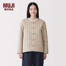 MUJI 女式木棉混盘扣棉服夹克外套女款女装棉衣新中式26年 BD12HA6S 浅米色 M (160/84A)