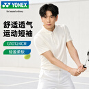 尤尼克斯（YONEX）网球服吸汗透气运动休闲短袖羽毛球T恤POLO衫男G10124CR象牙白L