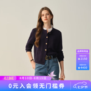 ELAND【绵羊毛】衣恋毛针织衫女开衫单排扣外套新款 藏青色(59)Navy S /160
