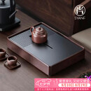 尚言坊乌檀实木简易茶盘茶托盘储水式家用电木轻奢高端大气小型干泡茶台