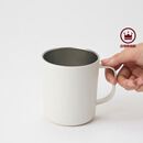 MUJI 不锈钢 双层马克杯 水杯杯子带把手桌面 家用 咖啡杯 白色L  510ml