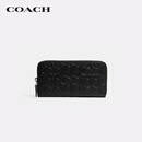 蔻驰（COACH）【品牌直供】男士风琴褶长款拉链钱包QB/黑色CE551礼物新品 黑色