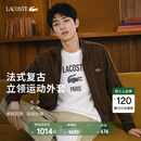 LACOSTE法国鳄鱼男装26秋季新款时尚提花立领拉链卫衣外套|SH1368 WD9/棕黄色 L 5