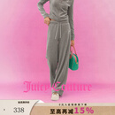 橘滋【云棉天鹅绒】Juicy Couture橘滋休闲裤女26秋季新款烫钻直筒裤 浅麻灰 M