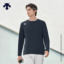 迪桑特（DESCENTE）【预售】TRAINING系列综训男士薄绒亲肤舒适圆领长袖T恤新品 NV-藏青色 L (175/96A)