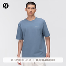 lululemon丨Heavyweight男士短袖T恤*文字徽标 速干芯吸 LM3GDCS 钢青 L