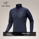 ARC'TERYX始祖鸟 RHO LT ZIP NECK 轻量 男子 内层长袖上装 BLACK SAPPHIRE/蓝黑色 S