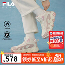FILA童鞋儿童棉鞋2025冬季男女童旋钮加绒保暖运动鞋 奶白/烟玫瑰粉-GR 34 内长21.5cm