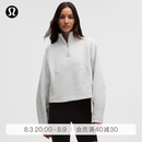 lululemon丨Loungeful 女士半拉链烟囱领卫衣*拉绒 LW3JZRS 杂色核心超浅灰 M