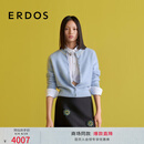 ERDOS 25秋冬圆领钻扣装饰外套女商务休闲开衫羊绒衫 天青蓝 L 170/88A