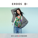 ERDOS【善+系列初绒】26早秋圆领拉绒廓形针织女套衫羊绒衫 深灰 M 165/84A